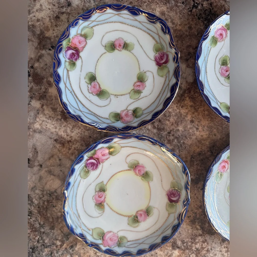 Vintage Hand-Painted Nippon Porcelain Dishes - Picture 6 of 10